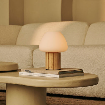 Romée Light Brown Rechargeable Table Lamp | Modular Lampshade, Dimmable & 3 Light Colors