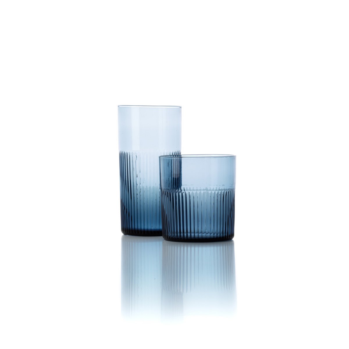 The Azure Rippled Low Tumbler - Blue