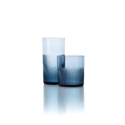 The Azure Rippled Low Tumbler - Blue
