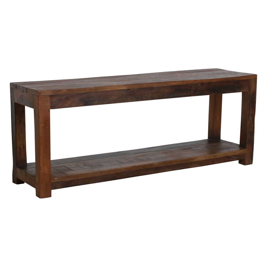 Recycled Wood Entryway Bench with Shoe Storage | Hall Bench