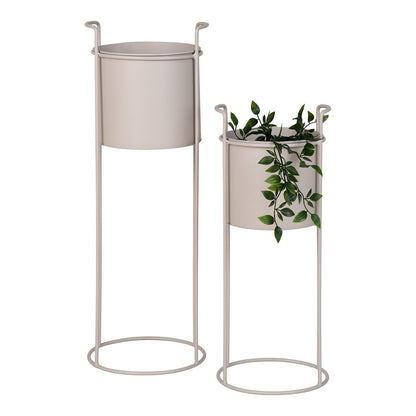 Rabo Flower Stand - Flower Stand, steel, sand, set of 2
