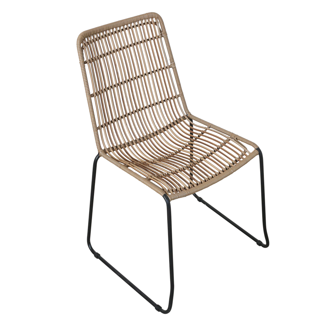 Rattan Garden Chair - Naturel Slim Stackable Outdoor Seating