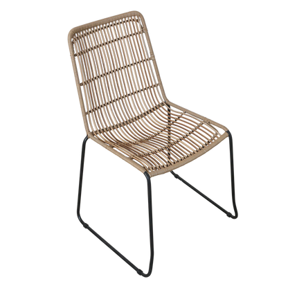 Rattan Garden Chair - Naturel Slim Stackable Outdoor Seating