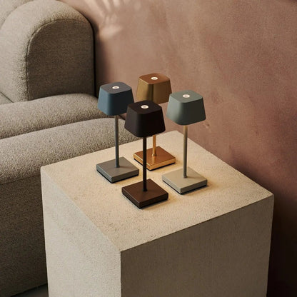 Sarphati Mini Mocha Brown Cordless Table Lamp | Rechargeable via Charging Station & 3 Light Modes