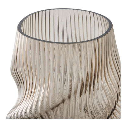Glass Vase – Brown Mouth Blown Decorative Vase, 17x25 cm