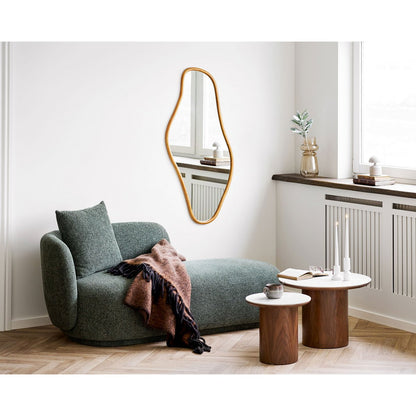 Noli Coffee table, ceramic table top/ash veneer, white/dark brown, ø60x42 cm