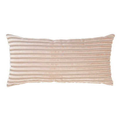 Polyester Blend Cushion - Beige Striped Accent Pillow, 30x60 cm