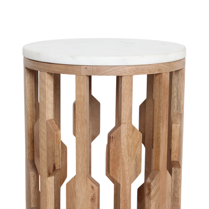 Aceh side table marble white - 40x40x50 cm
