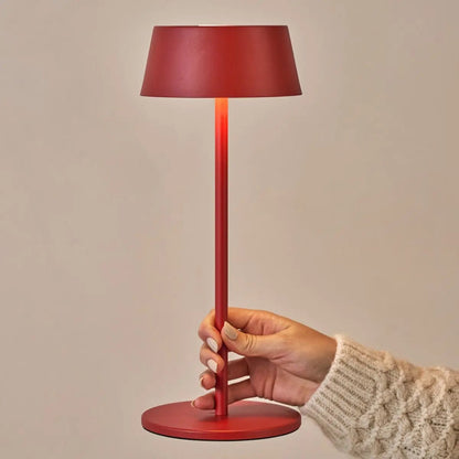 Hugo Berry Red Rechargeable Table Lamp | Dimmable, Stylish & Cordless