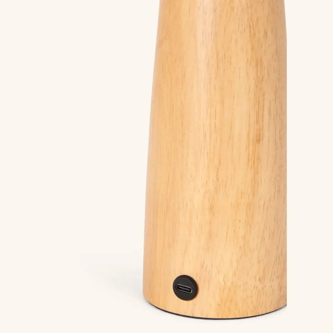Wooden Table Lamp Light Brown | Cordless Rechargeable Dimmable