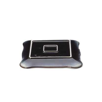 The Lotus Ice Square Plate - Grey Brown - L