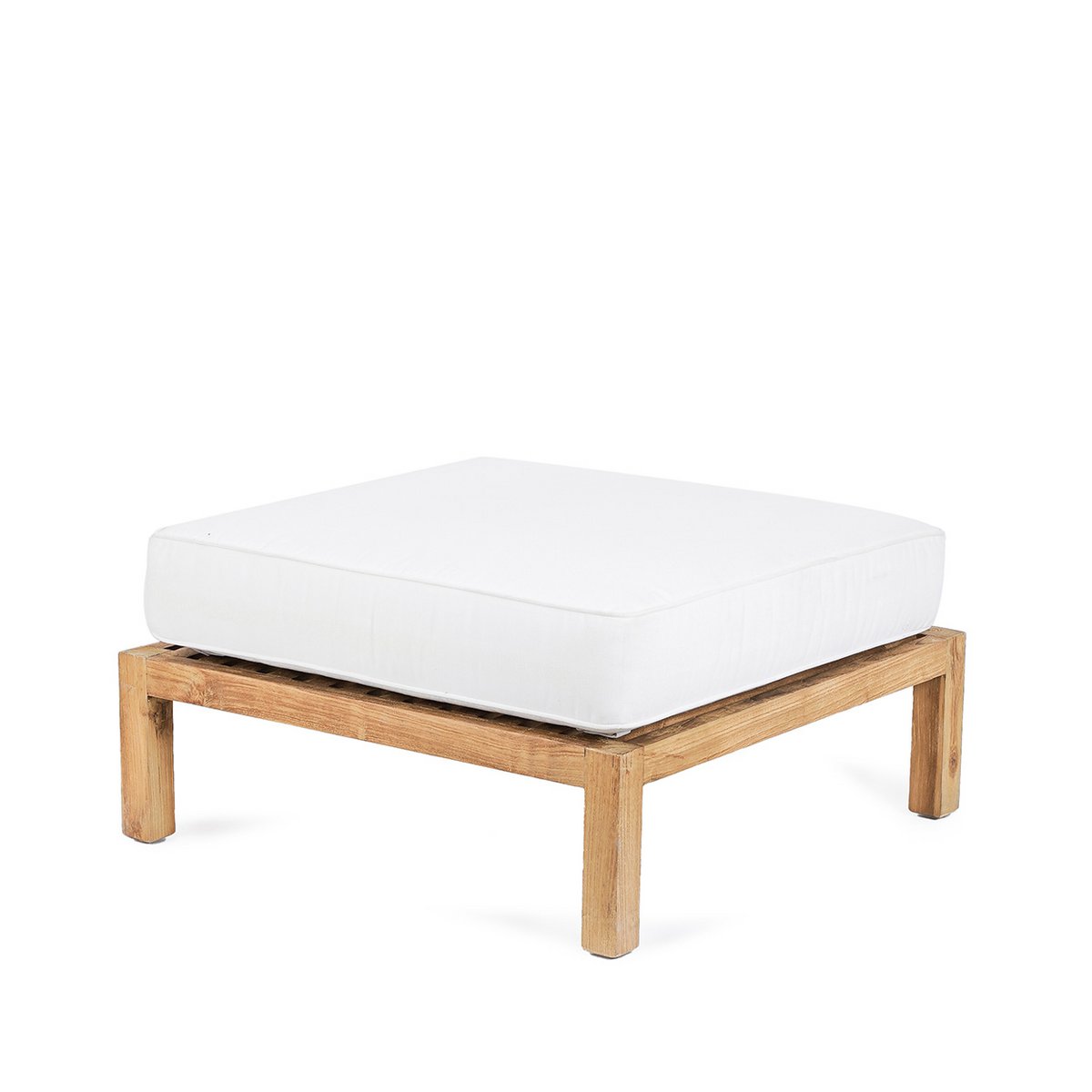 Teak Ottoman Modular Seating - Customizable Outdoor Footrest