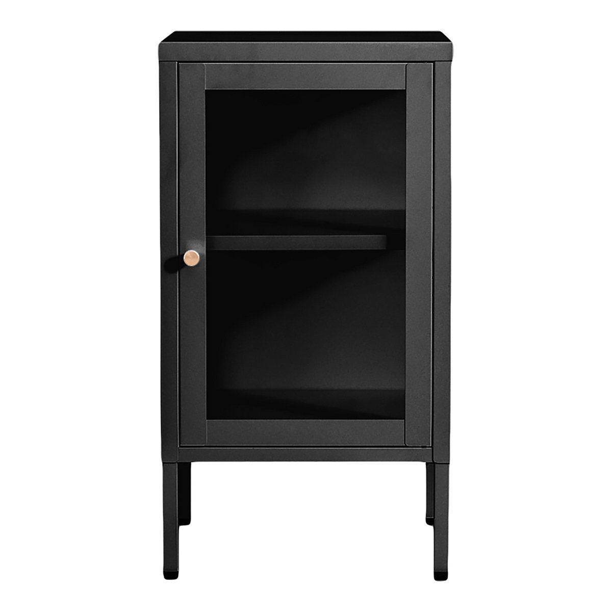 Dalby Vitrine - Schwarz, Stahl, Glas, 38x35x70cm