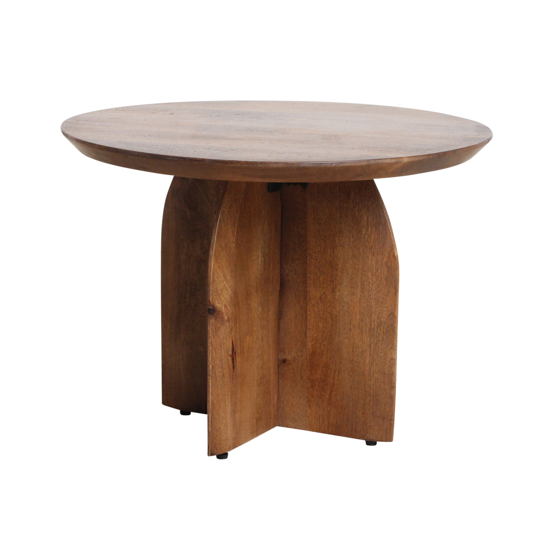 Mango Wood Side Table - Round Accent Table, 55 cm