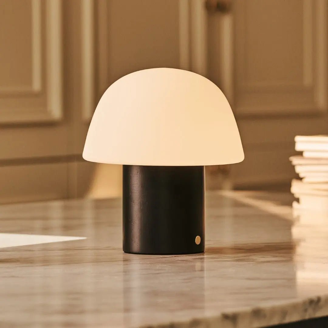 Yannick Black Cordless Table Lamp | Modern, Battery-Powered & Sustainable Design