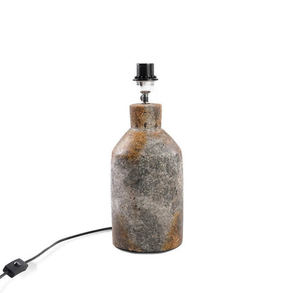 Terracotta Table Lamp - Antique Grey Natural Patterned Base