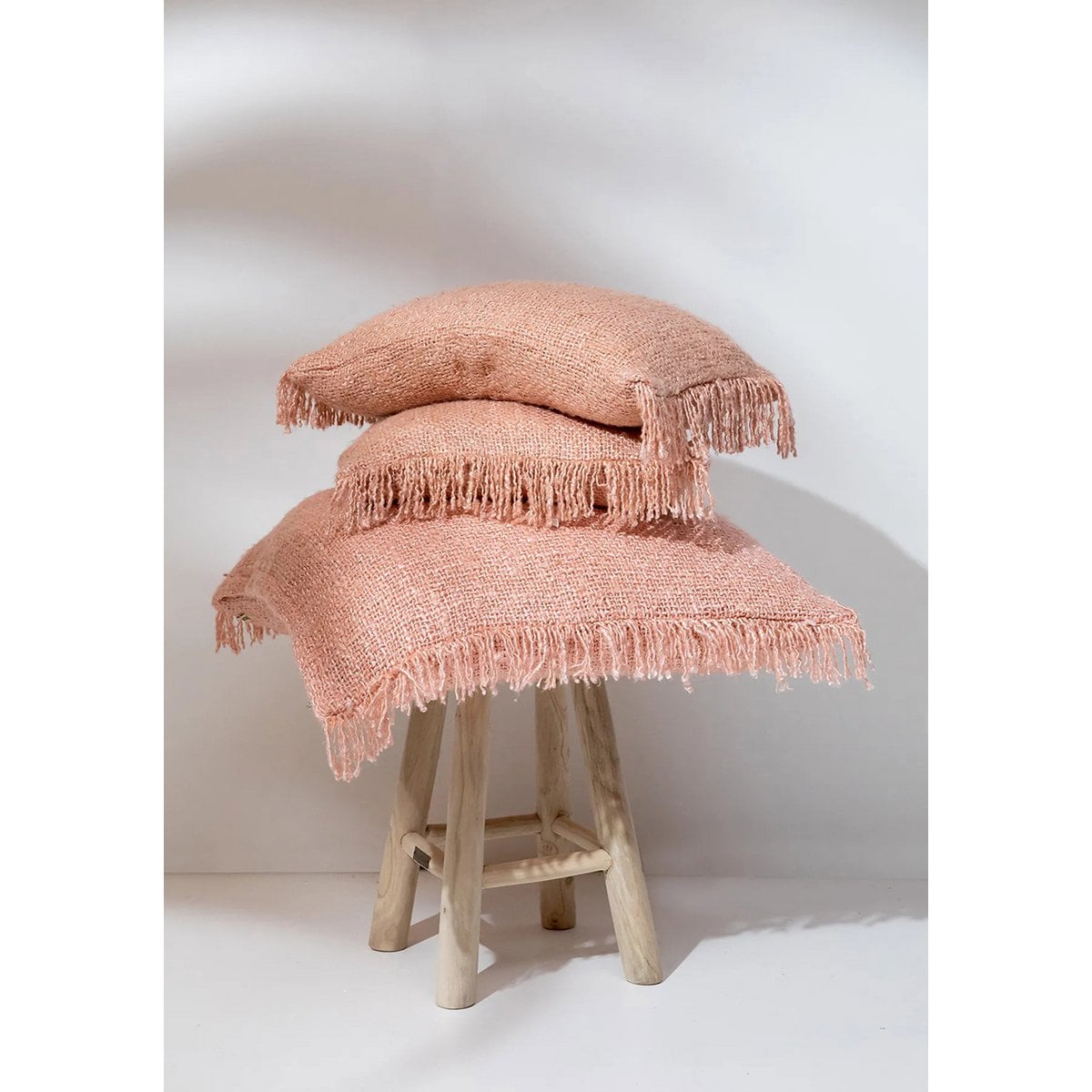 Cotton Cushion Cover - Salmon Pink Boho Style, 60x60