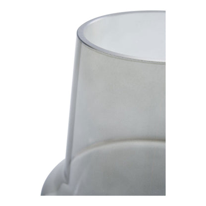 Smoked Grey Glass Vase – Modern Nordic Style, 19 cm