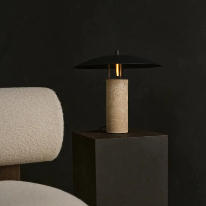 Travertine Table Lamp - Modern Accent Lamp with GU10 Light