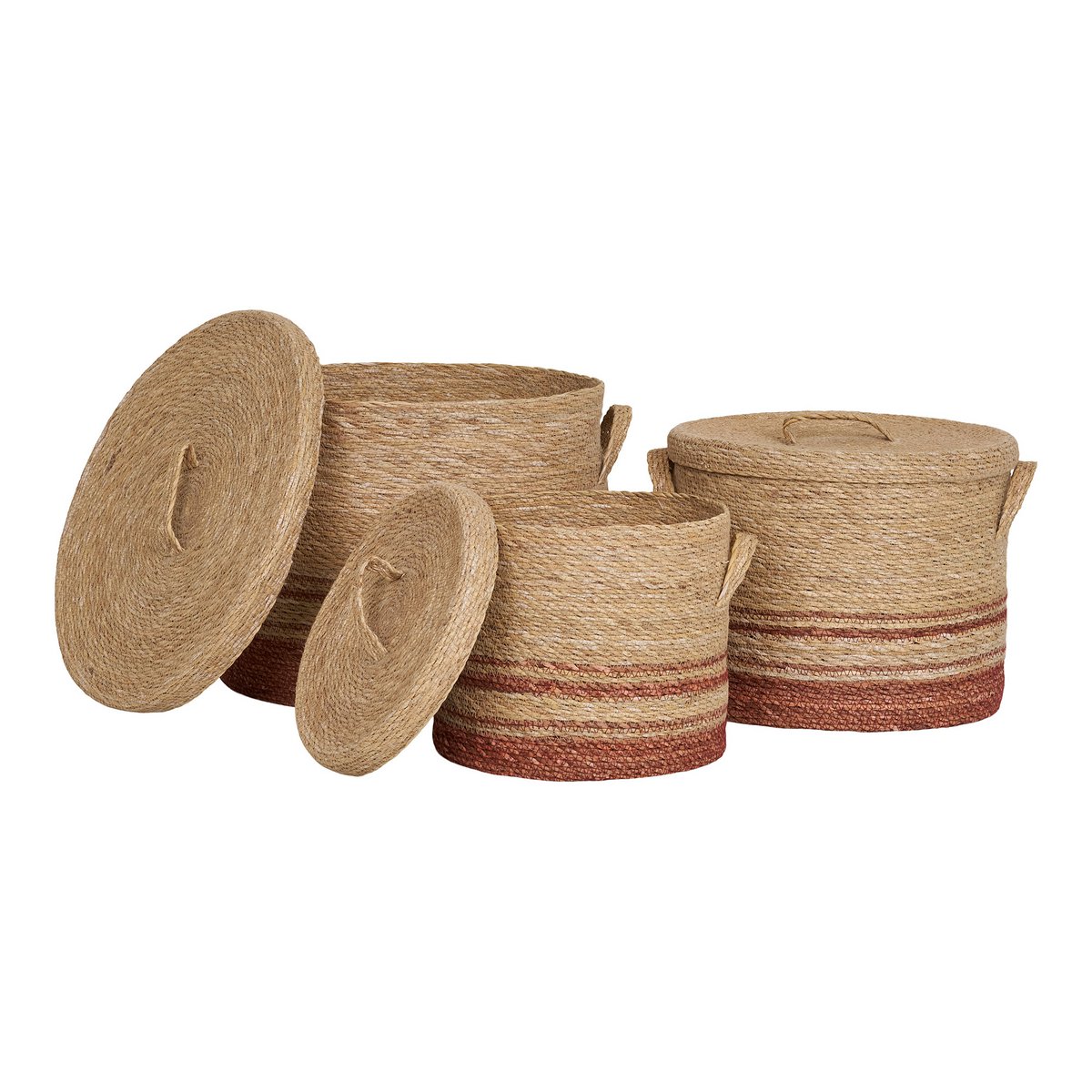 Budoni Baskets - Natural/Brown, Seagrass - Set of 3