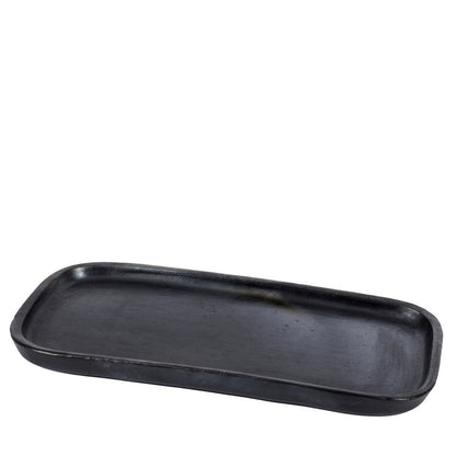 Black Terracotta Tapas Plate - Small Serving Dish for Appetizers