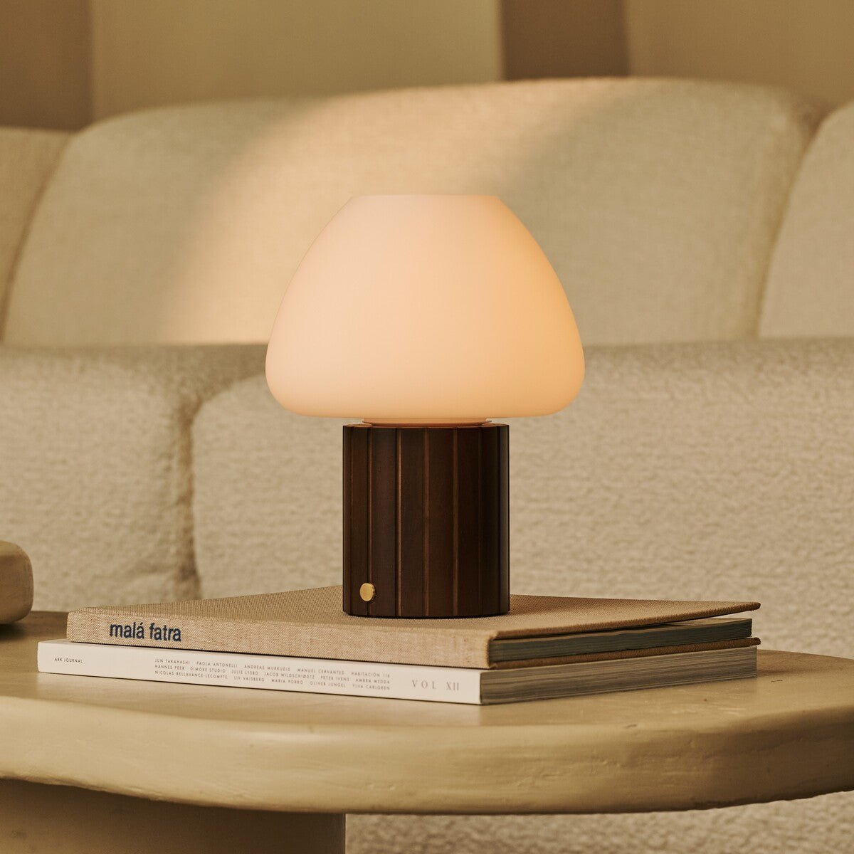 Dark Brown Rechargeable Table Lamp | Modular Lampshade, Dimmable & 3 Light Colors
