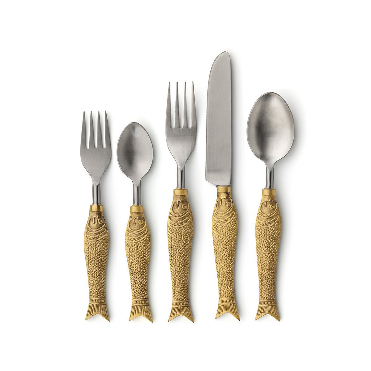 Gold Fish Shaped Table Fork - Elegant Nordic Design, Large