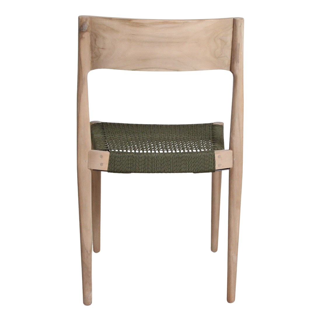 Teak Garden Chair - Freya Green Rope Seat, Light Teak Frame