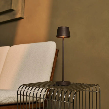 Combi Set Professional | 4 x Vondel Mini Mocha Brown Rechargeable Table Lamps & 1 x Amstel Charging Station