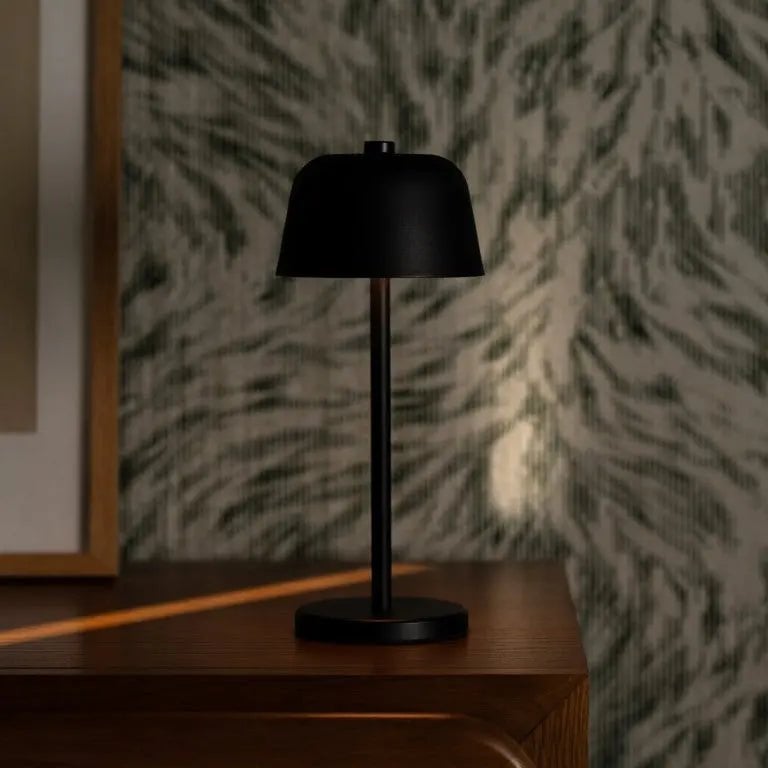 Rechargeable Table Lamp - Black Cordless Lamp with Dimmer