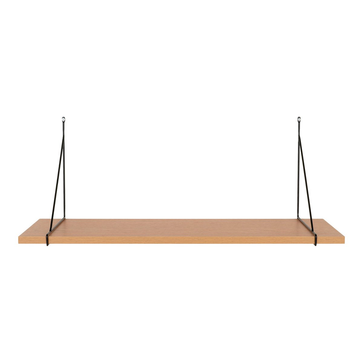 Wall Shelf Ash Veneer & Black Steel - Modern Floating Shelf 80cm
