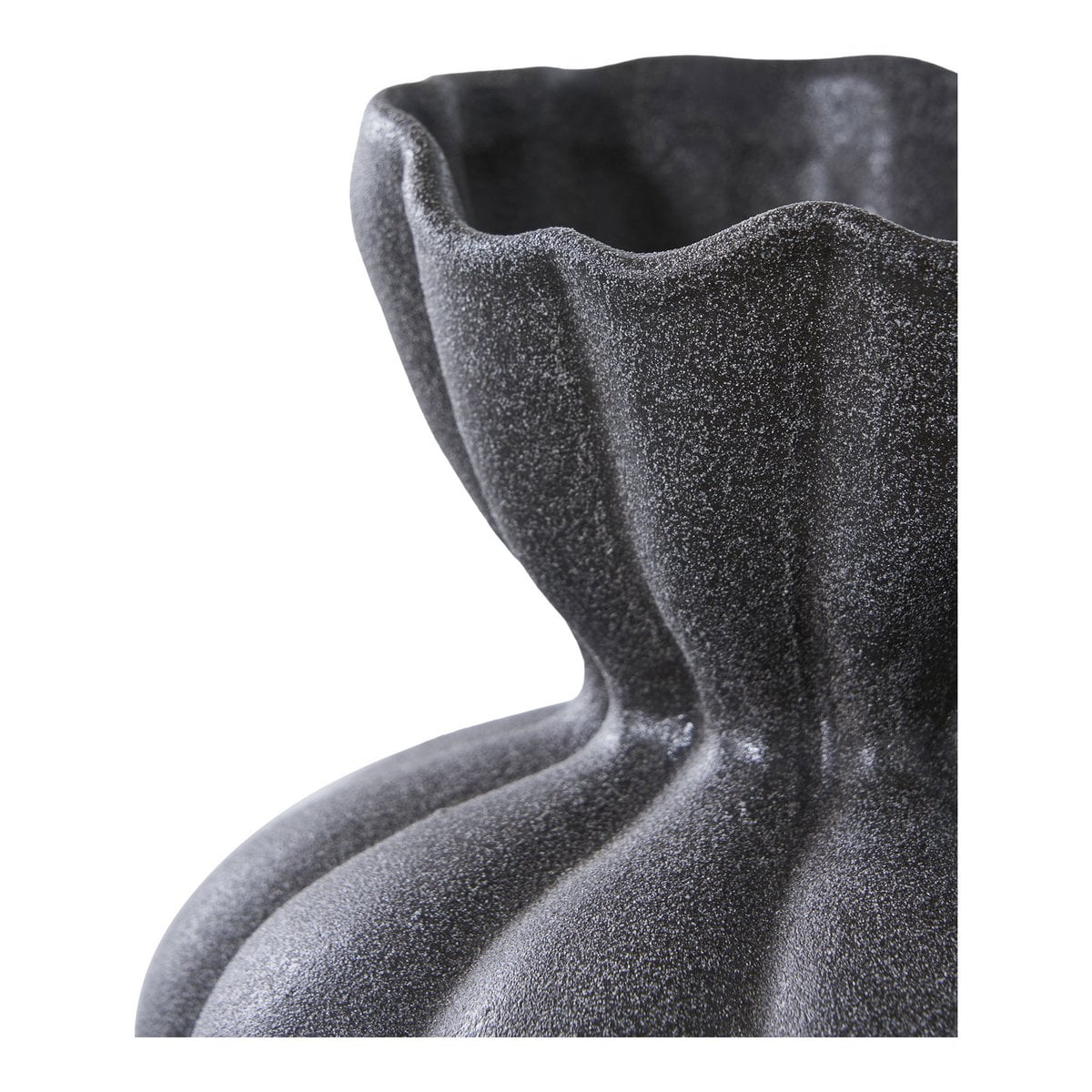 Ceramic Vase - Black Nordic Style Accent Vase, 19.4 cm