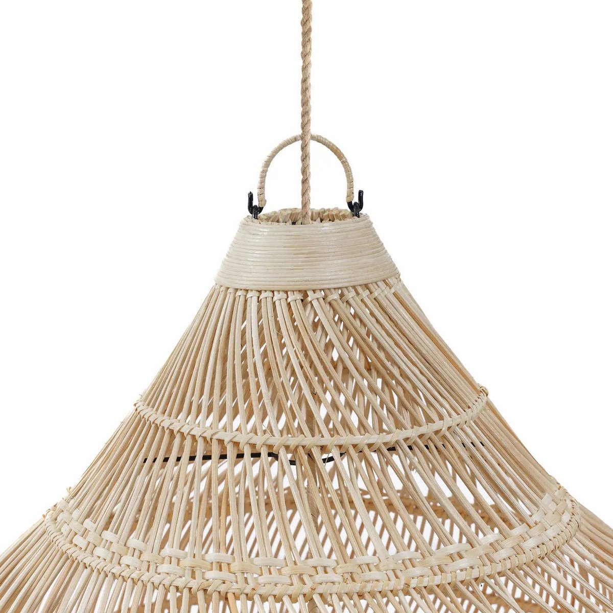 Rattan Pendant Lamp - Natural Woven Light Fixture - Large