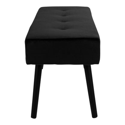 Sitzbank Skiby - Schwarz, Samt, 100x35x44cm