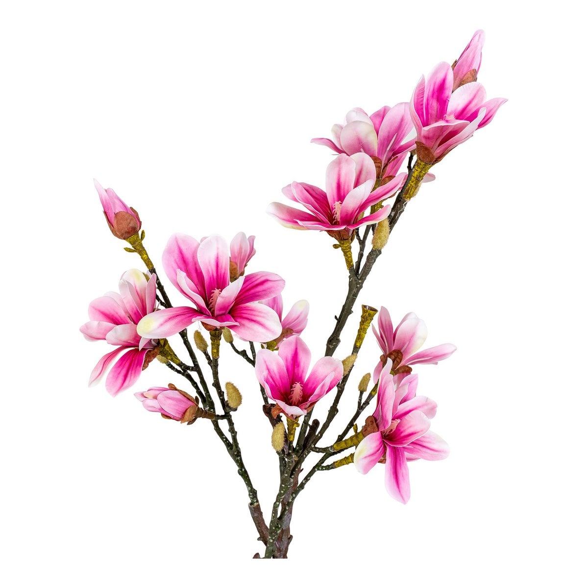 Magnolienbaum - Grün/Rosa, PE-Kunststoff, H:74 cm