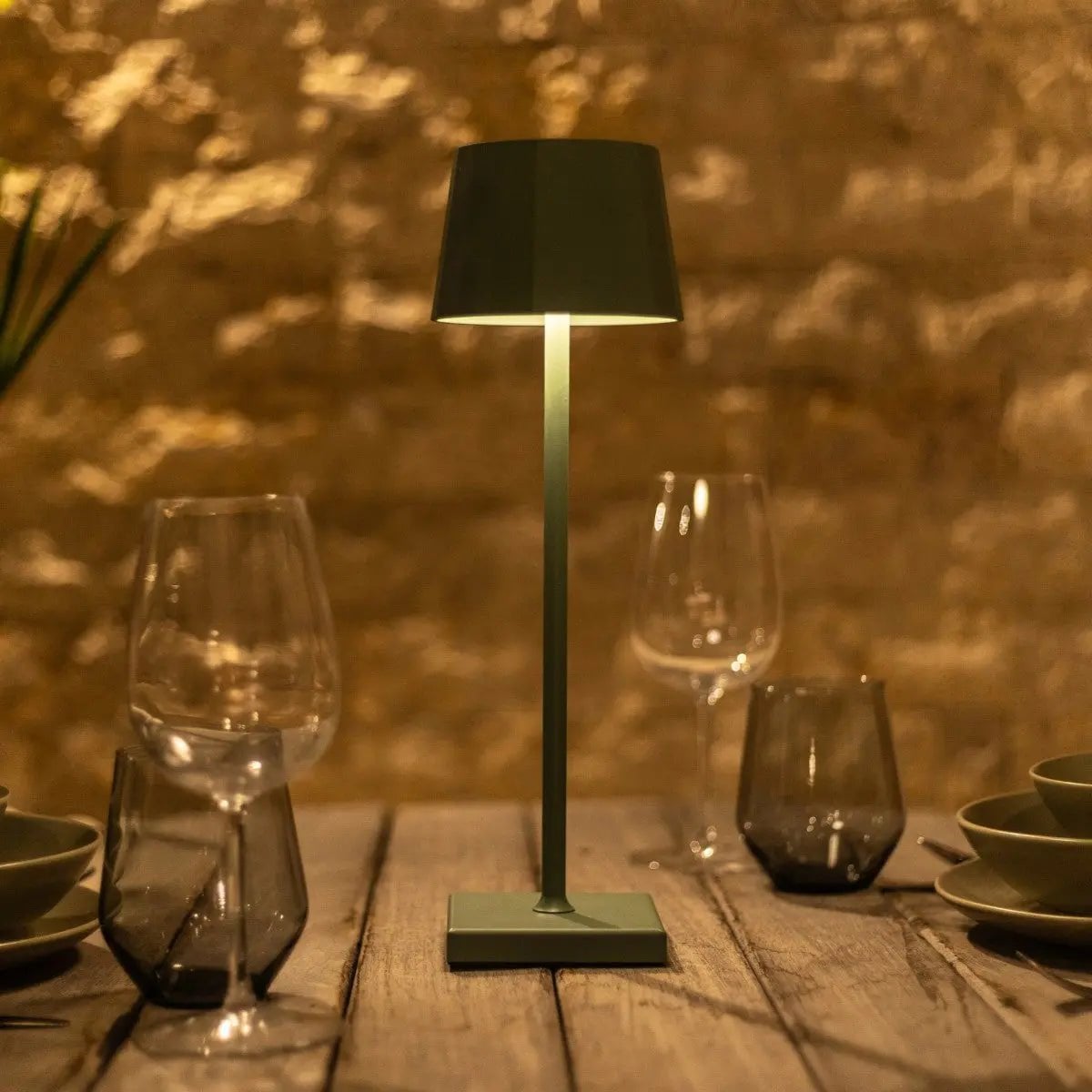 William Sage Green Rechargeable Table Lamp | USB-C, Dimmable, 120-Hour Battery