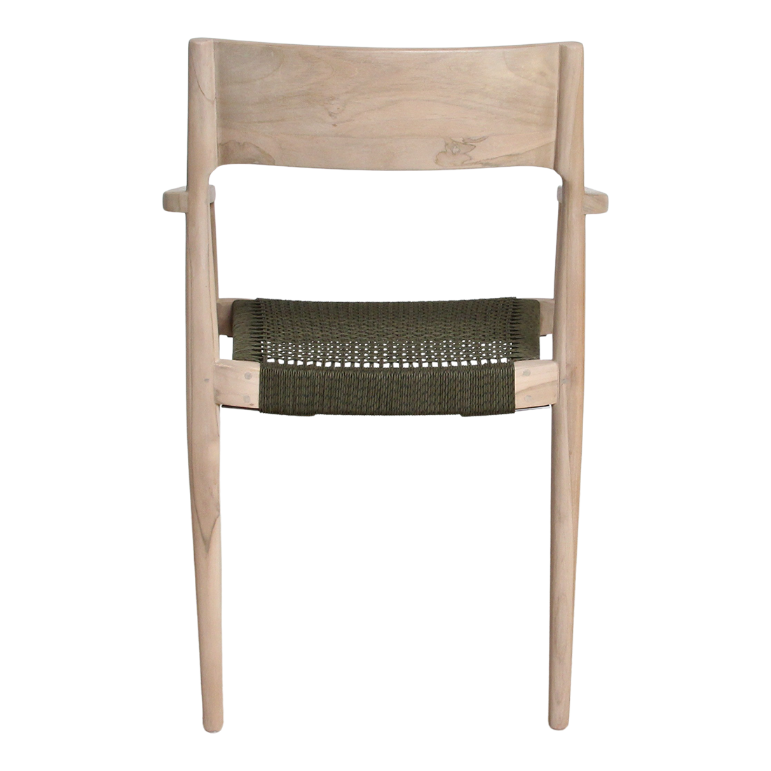 Teak Garden Chair with Armrests – Freya Green Rope & Light Teak