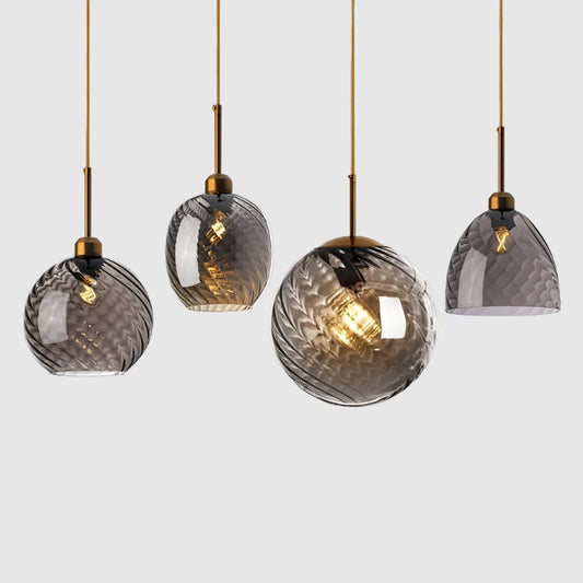 Classic Relief Pendant Light | Glass & Metal - JUGLANA