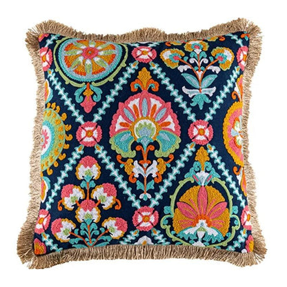 Colorful Bohemian Pillowcase | Tufted Cotton - JUGLANA