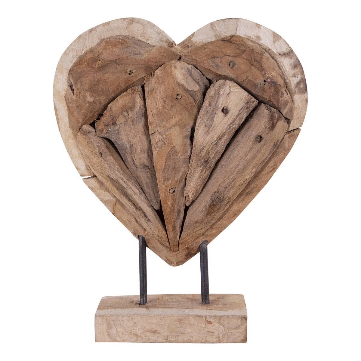 Almada Heart - Natural, Teak, 25x9x30 cm