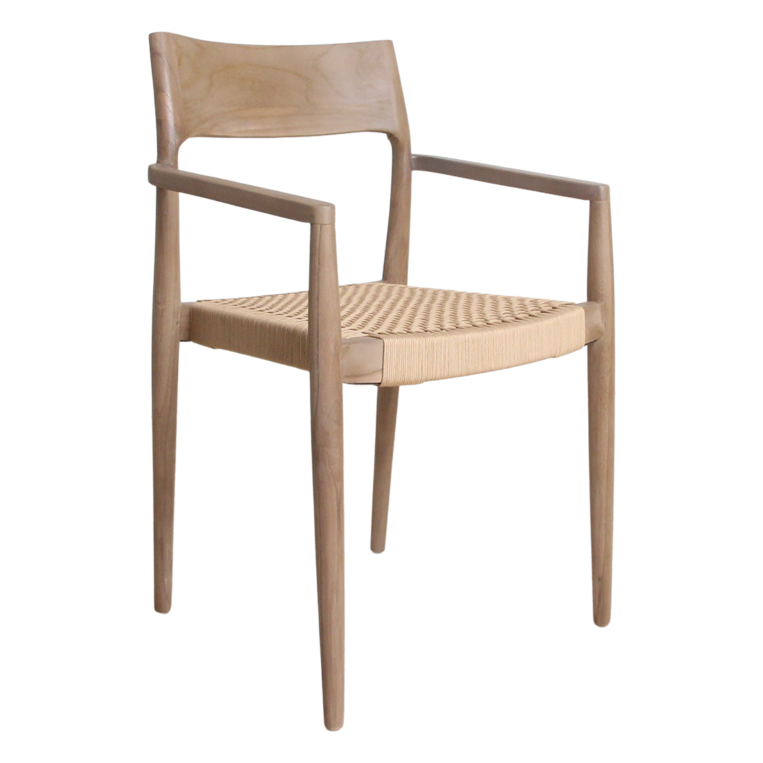 Freya Garden chair with Natural Armrest - Light Teakhout