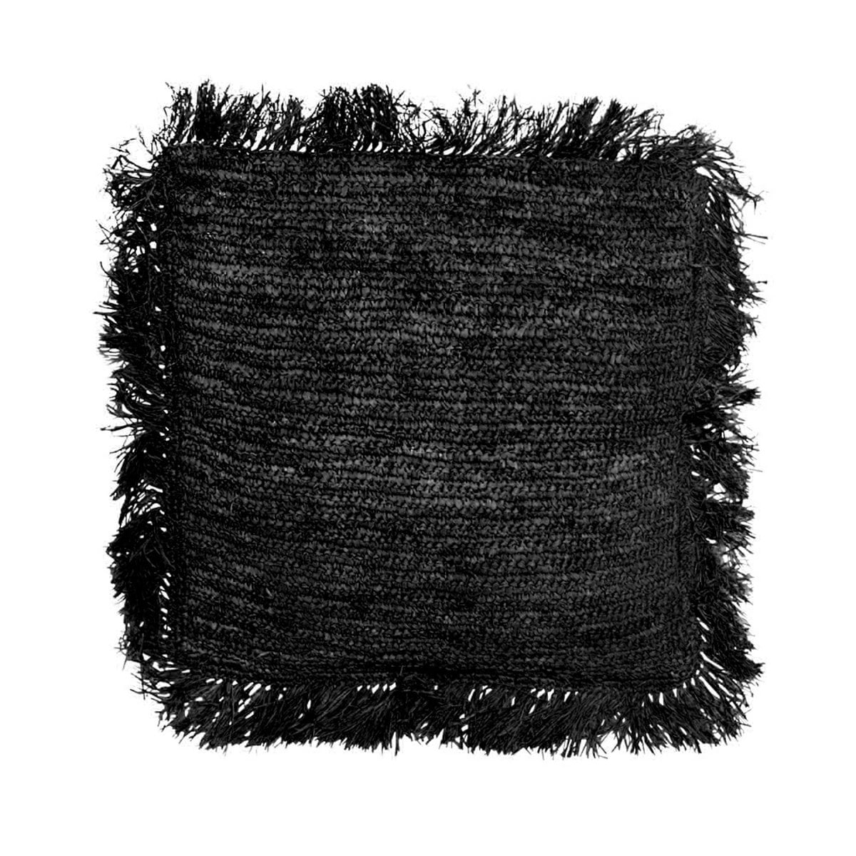The Raffia Cushion Cover Square - Black - 60x60