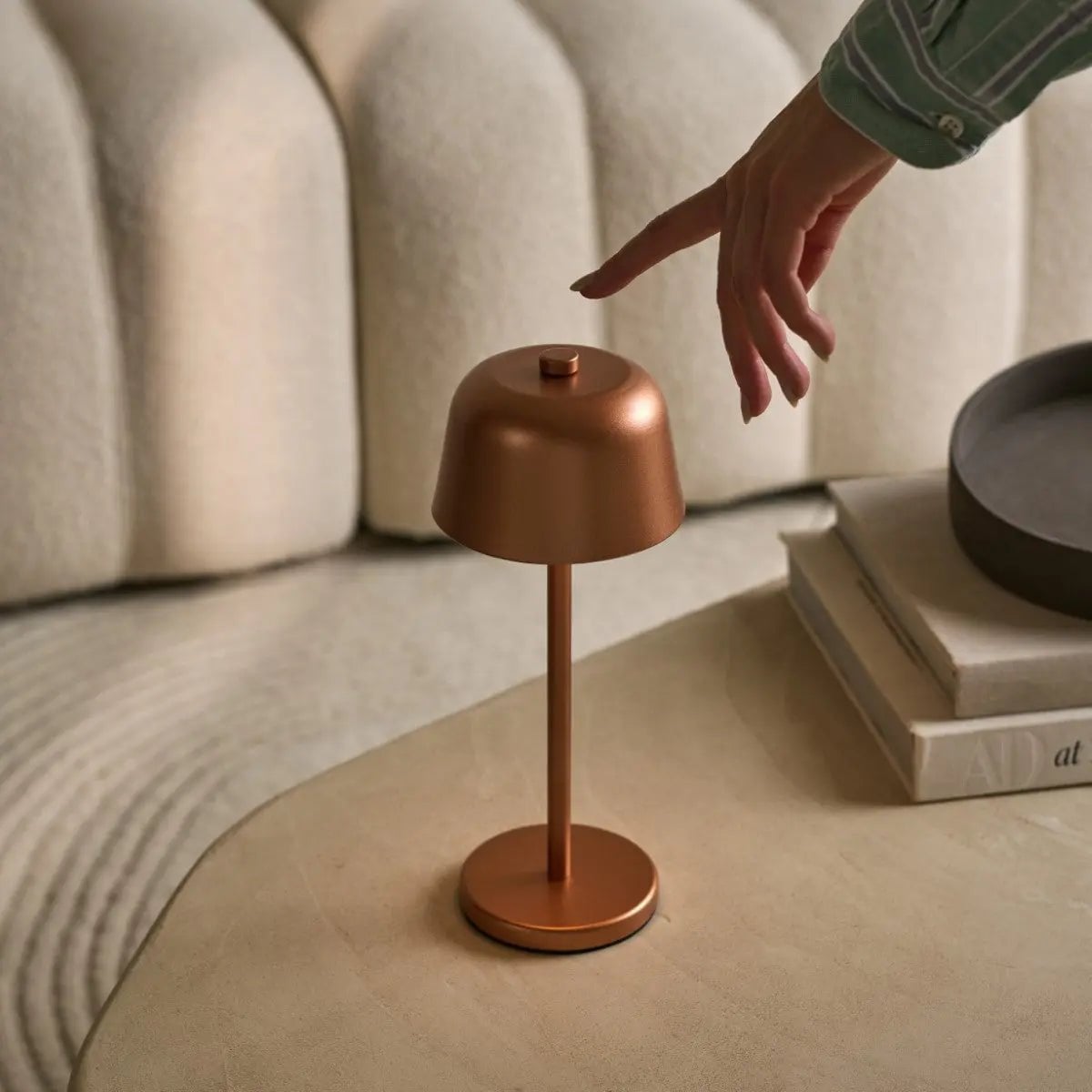 Anton Copper Rechargeable Table Lamp | Stylish & Cordless Lighting