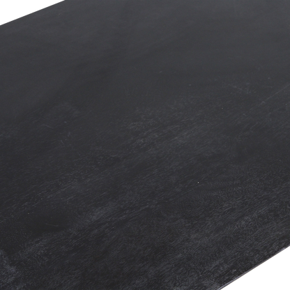 Mango Wood Coffee Table - Black Bullnose Design