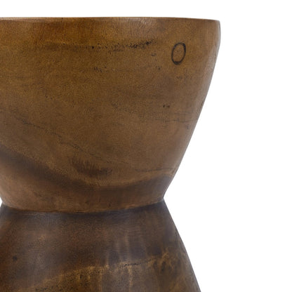 Suar Wood Stool - Natural Brown Accent Stool or Side Table
