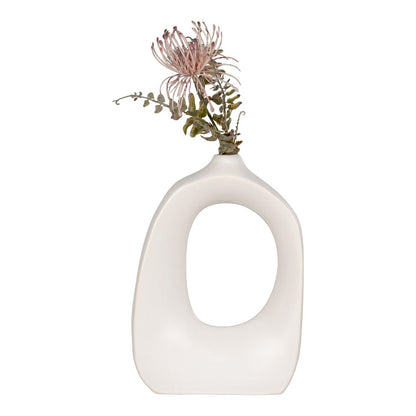 Vase - White, Stoneware, 19x9x28.5 cm