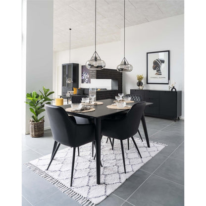 Harbo Dining Chair - PU, Steel, Black - Set of 2