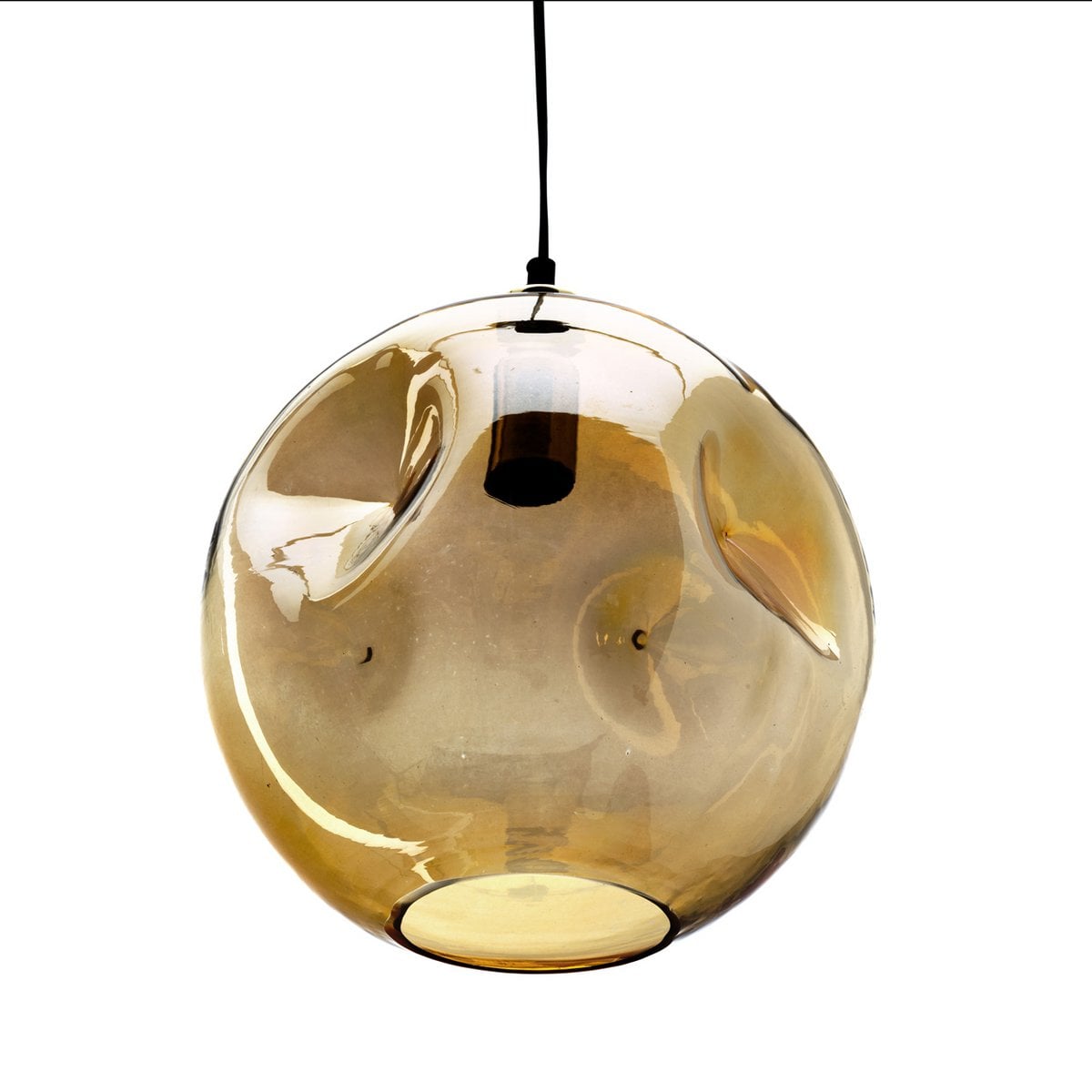Gold Pendant Light - Pale Gold Recycled Glass Bubbella