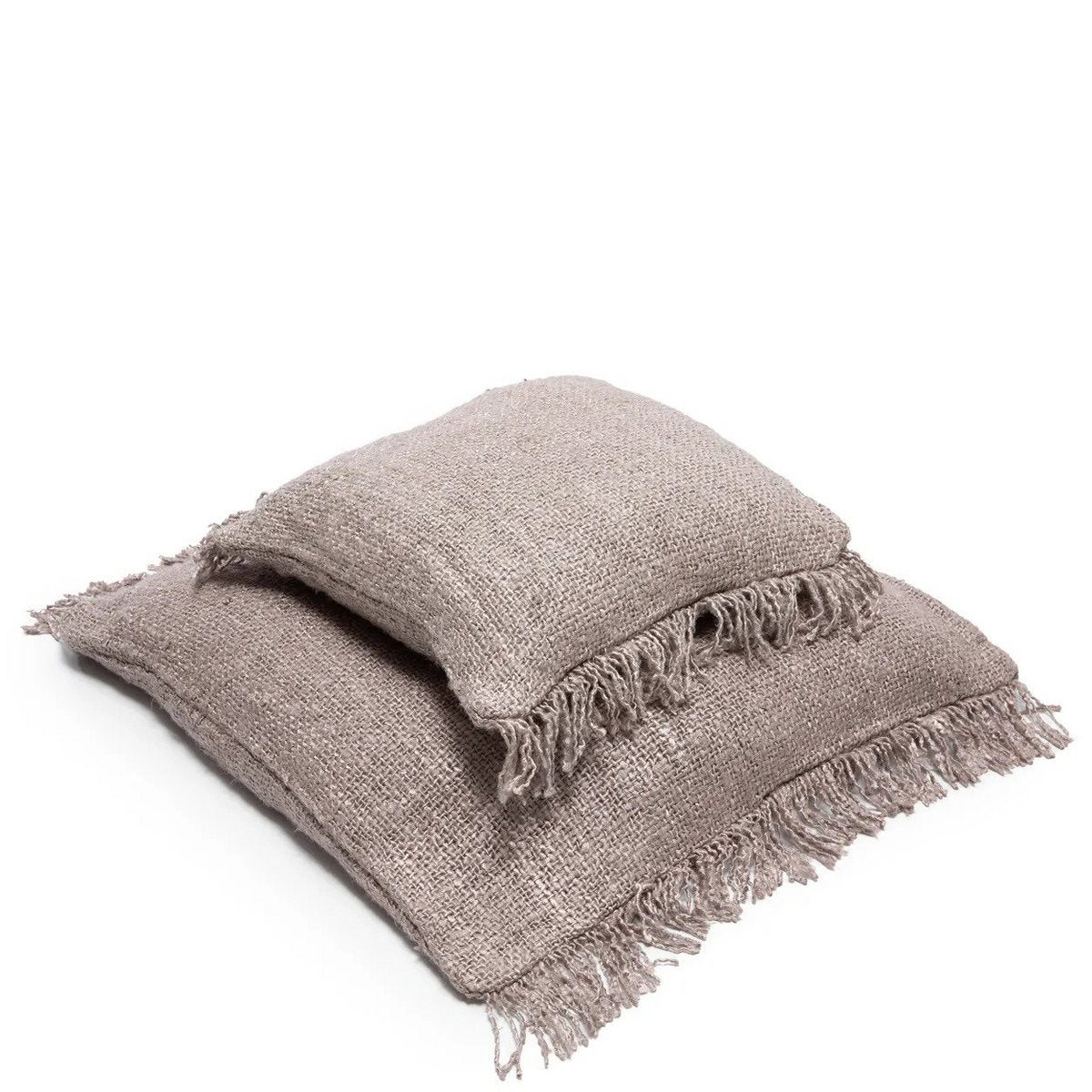 Cotton Cushion Cover - Pearl Grey Boho Throw Pillow, 60x60
