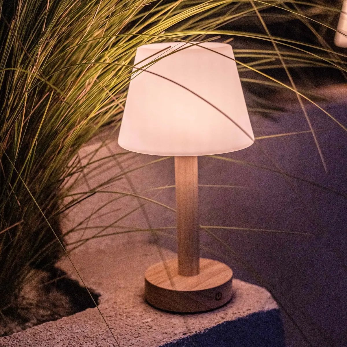 Zoë Light Brown Wooden Rechargeable Table Lamp | Dimmable, USB-C & Up to 80 Hours of Battery Life